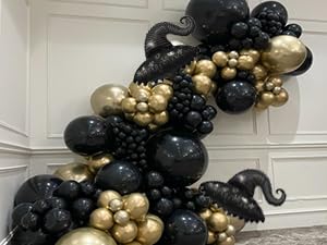 Black Wizard Hat Foil Balloons for Witch Party Decorations - 6 Pcs