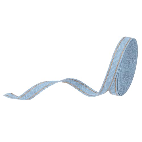 Denim Fabric Ribbon Sky Blue 3/8 Inch x 3 Yards for Sewing & Crafting