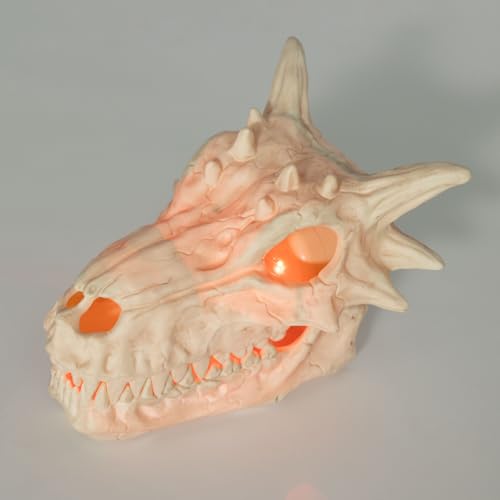 Large LED Dragon Skull Halloween Decoration - Light Up, Indoor Outdoor