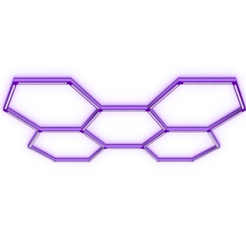 LED Hexagon Blacklights UV Black Lights Fixture for Party 5 Grids - Hex