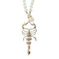 Golden Bling Scorpion Rear View Mirror Charm with Pearl Chain – Car Decoration