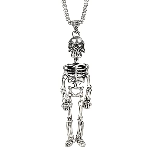 Skeleton Car Mirror Charm - Movable Joints Halloween Skull Hanging Ornament, Rearview Decor