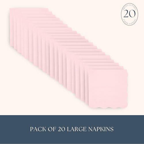 Pink Large Eco Napkins - 6.5 Inch Pack of 20 for Parties & Celebrations - Light Pink Variation
