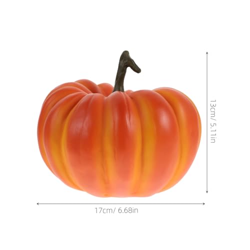 Artificial Pumpkin Decoration - Realistic Resin Fall Halloween Ornament 13.5x17.2cm