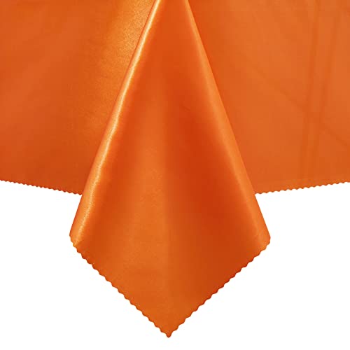 Orange Satin Tablecloth 108x54 Inch Pack of 4 - Wrinkle-Resistant Rectangular Cover for Weddings & Events