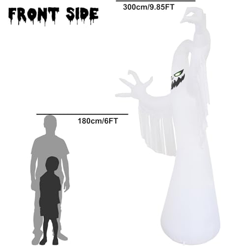 10 FT Giant Ghost Inflatable Halloween Yard Decoration with LED Lights