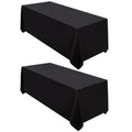 Black Rectangle Tablecloth 90x132 Inch for 6-8 Foot Tables - 2 Pack, Premium Polyester, Versatile & Easy Care - Variation: Black / 90" x 132"