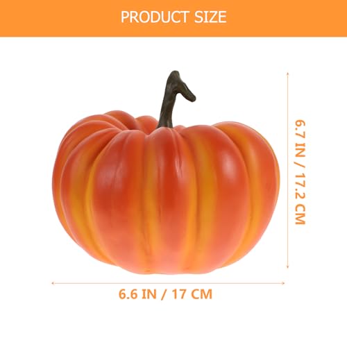 Resin Fake Pumpkin Halloween Fall Decor - 13.5x17.2cm Orange Pumpkin for Indoor Outdoor Use
