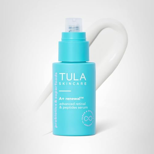 TULA Skin Care A+ Renewal Advanced Retinal + Peptides Serum - Nightly Facial Serum, Boosts Radiance and Hydrates, 1.01 Fl. oz.