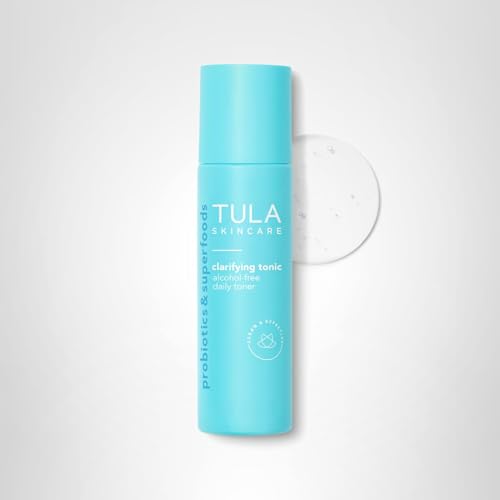 TULA Skin Care Clarifying Tonic Alcohol-Free Daily Toner - Face Toner to Gently Exfoliate and Tighten Pores, Contains Witch Hazel and Niacinamide, 5.07 Fl Oz.