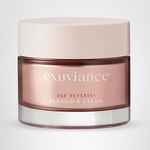 EXUVIANCE AGE REVERSE + Rebuild-5 Antiaging Moisturizer Cream with Shea Butter, Glycerin, Vitamin E, Peony Botanical, PHA, Aminofil, and MicroDiPeptide229, 1.7 oz