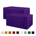 Obstal 2 Pack Purple Fitted Tablecloths for 4ft Rectangle Tables - Waterproof & Stain Resistant