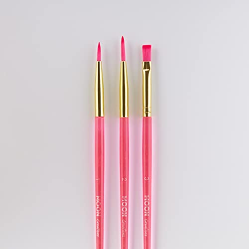 Face Paint Brush Set - Pink Face Painting Brushes for Beginners & Professionals