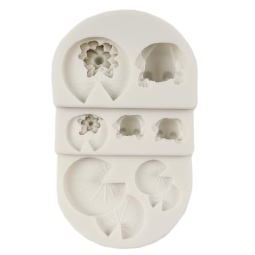 Silicone Lotus Flower & Frog Cake Mold Set for Decorating & Crafting