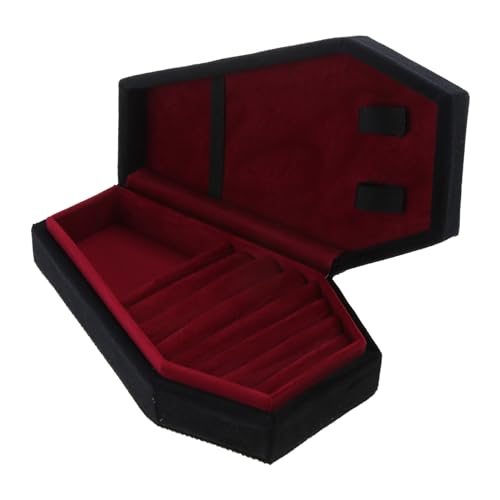 Halloween Theme Velvet Jewelry Storage Box Coffin Necklace Earring Organizer