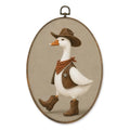 Western Cowboy Goose Nursery Wall Art - Oval Canvas Decor, Animal19 Variation