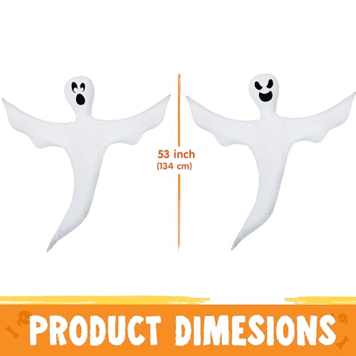 Cute Ghost Halloween Tree Wrap Decor - 2 Pcs Flying Ghosts for Outdoors & Yard