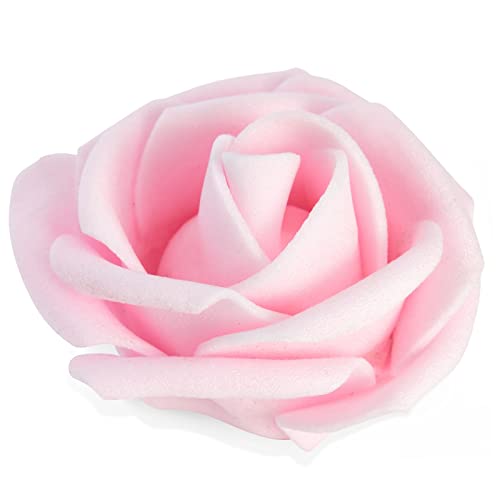 200 Pack Light Pink Foam Roses - Stemless Artificial Flowers for Wedding & Party Decor