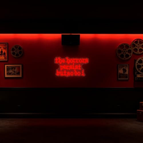 Red The Horrors Persist But So Do I Neon Sign - Gothic Wall Art Light for Bedroom & Game Room