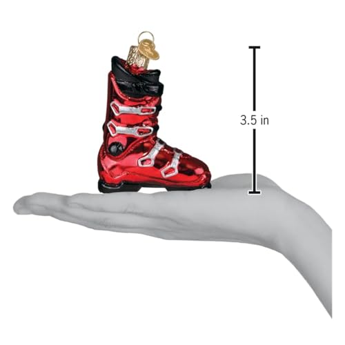 Glass Ski Boot Christmas Ornament - Handcrafted Holiday Tree Decoration