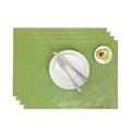 Linen Placemats Set of 4 - 14x19 Inch Natural Lime Green Rustic Table Mats