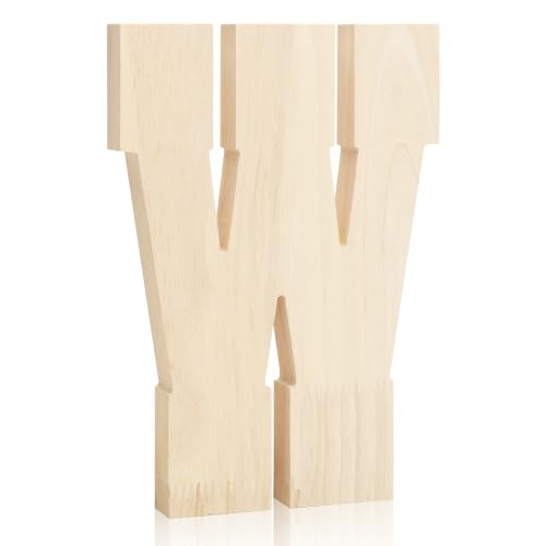 Acantha 8 Inch Wooden Letter W - Unfinished Oak Craft Decor
