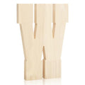 Acantha 8 Inch Wooden Letter W - Unfinished Oak Craft Decor