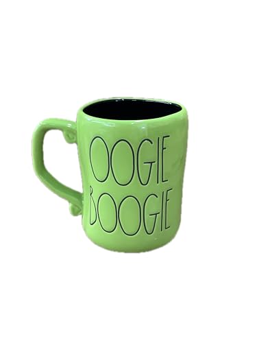 Rae Dunn Halloween Ceramic Coffee Mug - Oogie Boogie Bright Green Variation