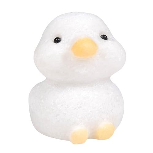 Justinstones Matte White Marble Duck Figurine - Natural Gemstone Home Decor Gift