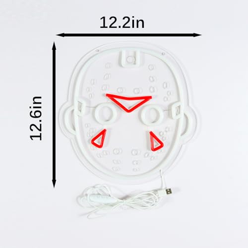 Horror Movies Neon Sign - Friday The 13th Wall Decor, Dimmable LED Light for Room Man Cave Halloween T-Horror Movie Variation
