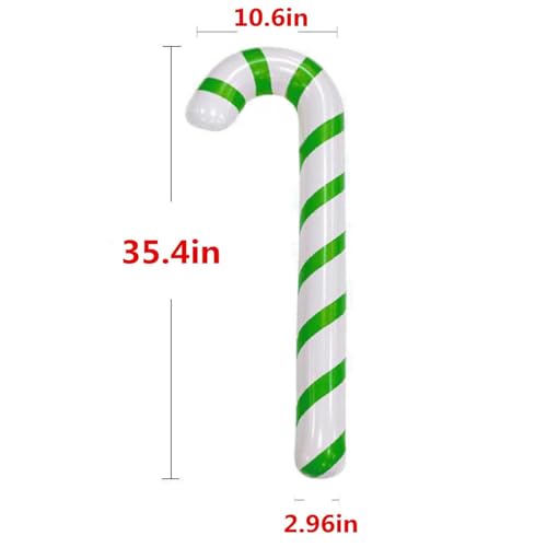 Inflatable Christmas Candy Cane Decorations - Green, 34.6 Inches, 2 Pack