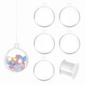 1.6 Inch Clear Plastic Ornament Ball with Wire - 5 Pack Christmas & Party Decorations