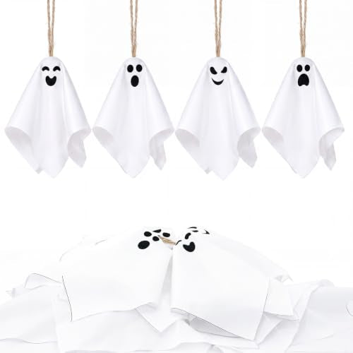 Halloween Ghost Hanging Ornaments Set - 16pcs, 5.5 Inch Cute Spooky Decorations