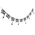 Halloween Spider Web Banner Garland - Black Spider Decoration - Spider Variation