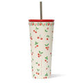 Corkcicle Cold Cup Tumbler with Straw 24oz Rifle Paper Co. Cherries Design