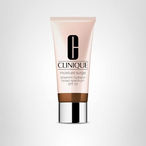 Clinique Moisture Surge Sheertint Hydrator Hydrating Tinted Moisturizer Broad Spectrum SPF 25 With Hyaluronic Acid + Aloe Water | Sheer Coverage, Natural Finish, Universal Deep, 1.4 Fl Oz