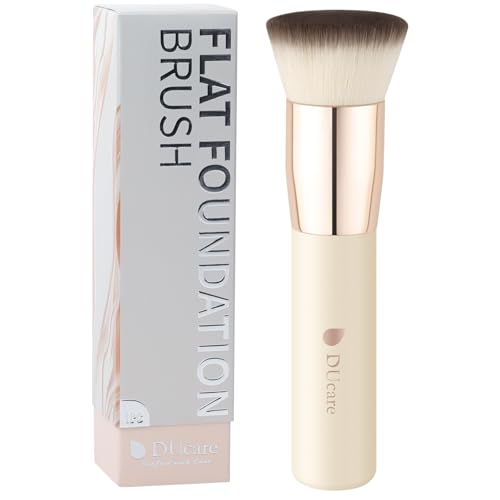 Flat Top Kabuki Foundation Brush - Synthetic Makeup Tool Beige