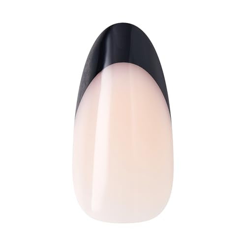 Full of Fun Short Almond Press On Nails with Glue - Black, Medium, 32 Nails