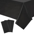 Black Disposable Plastic Tablecloth for Rectangular Tables - 3 Pack, 54 x 108 Inches - Party, Halloween & Graduation Decor
