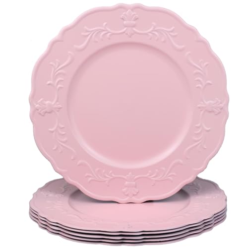 Pink Charger Plates Set - 13 Inch Dinnerware for Weddings & Parties - Variation Pink HB