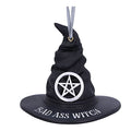 Halloween Witch Hat Hanging Ornament - Gothic Resin Decor, 9cm, Hand-Painted