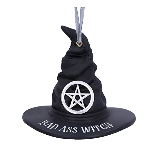 Halloween Witch Hat Hanging Ornament - Gothic Resin Decor, 9cm, Hand-Painted