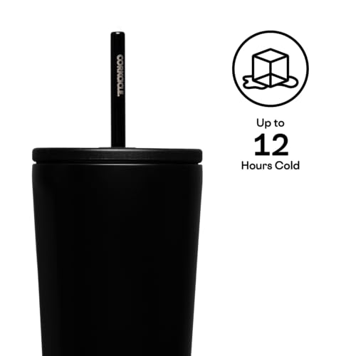 Corkcicle Cold Cup Tumbler with Straw 24oz Rifle Paper Co. Cherries Design