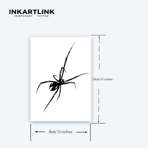 Semi Permanent Tattoo Sheets - Long Legged Spider Animal Design - Waterproof & Skin-Safe - Variation: Animal-MAN26
