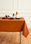 Cotton Linen Rectangular Tablecloth - Cinnamon 58 x 84 in - Handcrafted