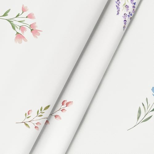 Spring Summer Rectangular Tablecloth 52x70 Inch White for Easter & Dining