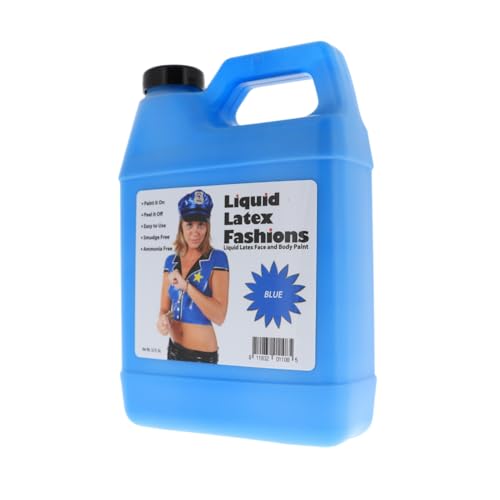 Blue Liquid Latex Body Paint 32 Oz for Cosplay & Special Effects - Ammonia Free