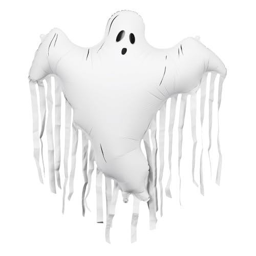 Large Ghost Balloon for Halloween Party Decor - White Foil Balloon 36.6 x 33.8 Inches