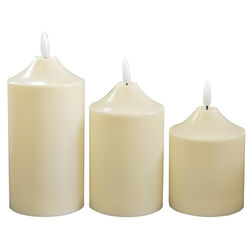 Outdoor & Indoor Flameless LED Candles with Remote Timer - 2 Pack
