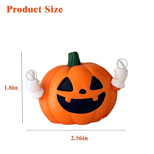 Halloween Pumpkin Resin Statues - Funny Flipping Off Finger Decorations